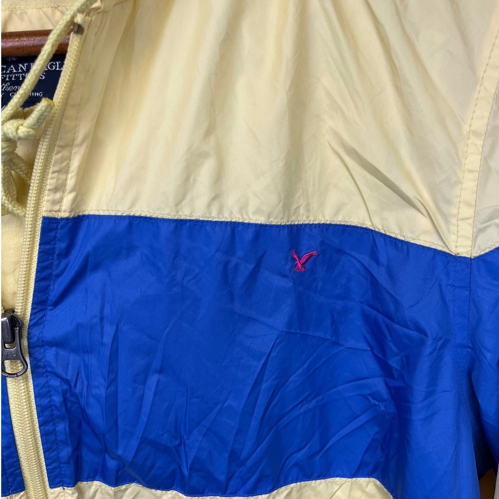 American Eagle Outfitters Y2K Hooded Windbreaker Jacket Size XL Embroidered Logo - Picture 3 of 9